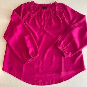J. Crew Open Neck Ruffle Blouse